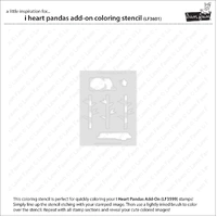 Lawn Fawn - Lawn Clippings - I Heart Pandas Colouring Stencil Add-On - LF3601