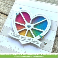 Lawn Fawn - Lawn Cuts - Stitched Happy Heart Geo Frame Add-On Dies - LF3613