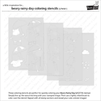 Lawn Lawn - Lawn Clippings - Beary Rainy Day Colouring Stencils - LF4101