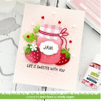 Lawn Fawn - Stamps - Henry's Build-A-Sentiment: Jam and Honey Sentiments - LF4129