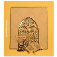 Double Embossed Sticker Religion Church Window Rosary MD357301 GOLD