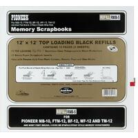 Pioneer 12 x 12 Universal Top-Loading Page Protectors with Black Inserts 5/Pkg
