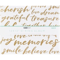 Kaisercraft D Ring Album 12x12 Printed Metallic Words