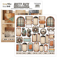 Rusty Pack Paper Pad - 12" x 12" (12 Sheets) By Scrap Boys