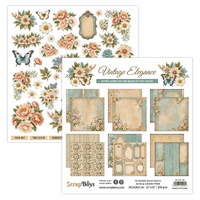 Vintage Elegance Paper Pad - 12" x 12" (12 Sheets) By Scrap Boys