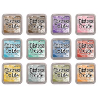 Tim Holtz Distress Oxide Ink Pads And ReInkers 12 Colours Set 1