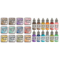 Tim Holtz Distress Oxide Ink Pads + ReInkers Ultimate Bundle 60 Colours (120pcs)