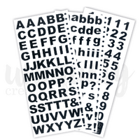 Uniquely Creative Glitter Alpha and Number Stickers Black