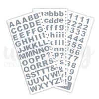 Uniquely Creative Glitter Alpha and Number Stickers Silver