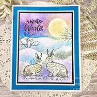 Creative Expressions Designer Boutique Moonlit Hares 4 in x 6 in Stamp Set UMSDB164