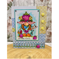 Woodware Strawberry Hat A6 Clear Stamp Set by Françoise Read