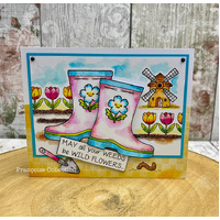 Woodware Garden Wellies A6 Clear Stamp Set by Françoise Read