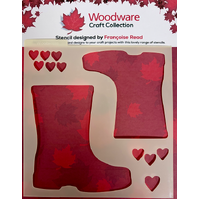 Woodware Wellies 6x6" Stencil by Françoise Read