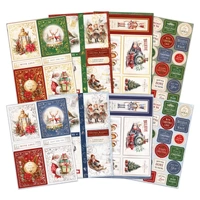 Katy Sue Nostalgic Christmas Foiled Paper Craft Toppers & Sentiments, 8 sheets