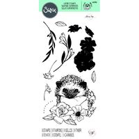 Sizzix Layered Clear Stamps Set 9PK Floral Hedgehog