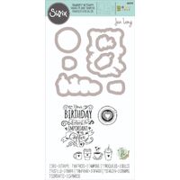 Sizzix Framelits Die Set 7PK w/3PK Stamps - Café Set by Jen Long 666104