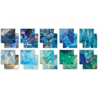 Craft Consortium Double-Sided Paper Pad 12X12 30/Pkg Ink Drops - Ocean