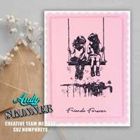 Creative Expressions Andy Skinner Friends Forever 3.5in x 5.25in Pre-Cut Rubber Stamp