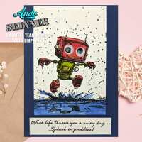 Creative Expressions Andy Skinner Rainy Day 4.2 in x 3.8 in Pre-Cut Rubber Stamp