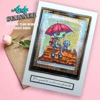 Creative Expressions Andy Skinner New Friends 4.2 in x 3.8 in Pre-Cut Rubber Stamp