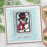 Sue Wilson Dies Festive Stained Glass Snowman CED3260