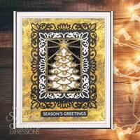 Sue Wilson Dies Festive Stained Glass Christmas Tree CED3261