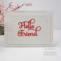 Sue Wilson Noble Shadowed Sentiments Collection Hello Friend CEDNE012