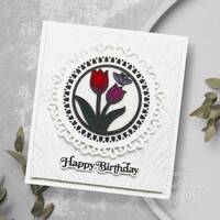 Sue Wilson Shadowed Sentiments Happy Birthday CEDSS030