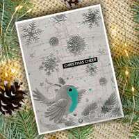 Creative Expressions Robin & Snowflakes Companion Colouring Stencil 6 in x 8 in 2pk - CEST168