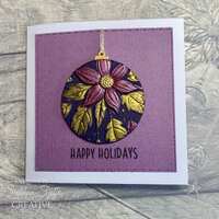 Creative Expressions Poinsettias & Baubles Companion Colouring Stencil 6 in x 8 in 2pk - CEST169