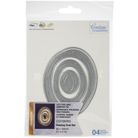 Couture Creations Framework Cut Foil Emboss Dies Nesting Oval Set 4pc