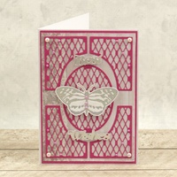 Peaceful Peonies Cut and Foil Die Hotfoil Stamp Spotted Butterfly