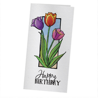 Couture Creations Stamp & Colour Outline Stamps Framed Tulips