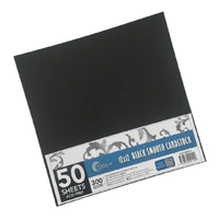 12 X 12 Black Smooth Cardstock - 300gsm - 50 Sheets