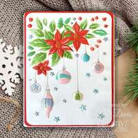 Creative Expressions Poinsettias & Baubles 5 in x 7 in 3D Embossing Folder EF3D-082