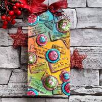 Woodware Clear Singles Christmas Distressed Labels 4 in x 6 in Stamp Set FRS1019