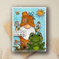 Woodware Clear Singles 4” x 6” Stamp Set - Hopping Gnome - FRS1044