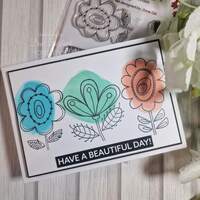 Woodware Clear Singles Petal Doodles Happy Soul 4 in x 6 in Stamp Set JGS856