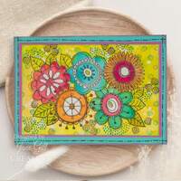 Woodware Clear Singles Petal Doodles Happy Thoughts 4 in x 6 in Stamp Set JGS857