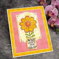 Woodware Clear Singles Petal Doodles Never Give Up 4 in x 6 in Stamp Set JGS858
