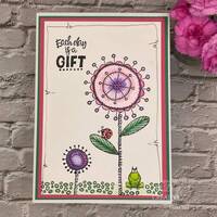 Woodware Clear Singles Petal Doodles It’s A Gift 4 in x 6 in Stamp Set JGS864