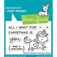 Lawn Fawn Winter Unicorn Stamp+Die Bundle