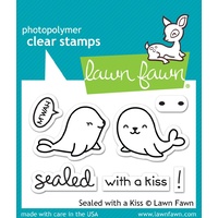 Lawn Fawn Sealed With A Kiss Stamp+Die Bundle