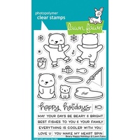Lawn Fawn Here Beary Happy Holidays Stamp+Die Bundle