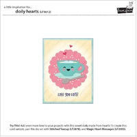 Lawn Fawn - Lawn Cuts - Doily Hearts Die - LF3612
