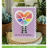 Lawn Fawn - Lawn Cuts - Stitched Happy Heart Geo Frame Add-On Dies - LF3613