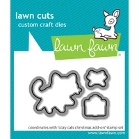 Lawn Fawn - Cozy Cats Christmas Add-On - Stamp and Die Bundle