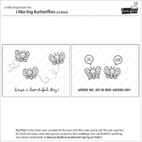 Lawn Fawn - Stamps - Henry’s Build-A-Sentiment - Butterfly - LF4027
