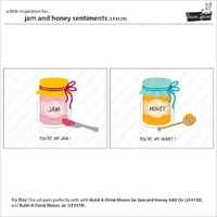 Lawn Fawn - Stamps - Henry's Build-A-Sentiment: Jam and Honey Sentiments - LF4129