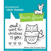 Lawn Fawn Winter Owl Stamp+Die Bundle